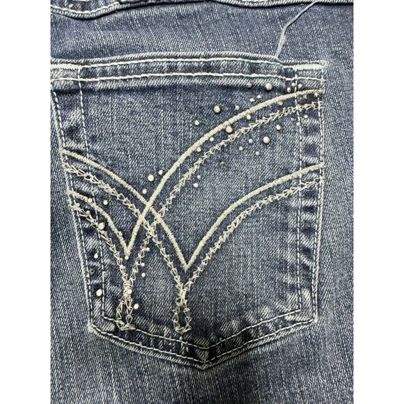 Wrangler Q-Baby Women's Blue Straight Leg Rhinestone Jeans - Size 7/8 (30x30) - Picture 4 of 7